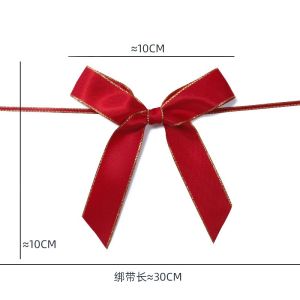 Ruy Băng Lụa Thắt Nút Bướm Trang Trí Hộp Quà Tặng Phụ Kiện DIY Ruy Băng Lụa Nửa Thành Phẩm Ruy Băng Đỏ Rượu Vang Phụ Kiện Tóc