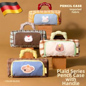 LIKE | Gingham Handle Pencil Case Large Capacity High Aesthetic Appeal Ins Style School Student Use