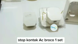 Steker AC Kaki 3 BROCO / Colokan AC Cream / Krem / Putih