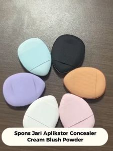 Spons Jari Aplikator Concealer Cream Blush Powder Finger Sponge Makeup Mini Elastis Multifungsi