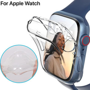 กรณีนาฬิกาสำหรับ Series 9 8 41 มม.45 มม. Apple Watch Ultra / Ultra 2 49mm เคส TPU HD CLEAR พร้อมปกป้องหน้าจอ และเครื่องซื้อเข้างานที่เหมาะสม