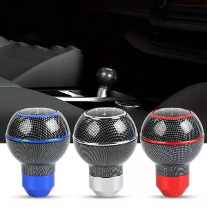 1pc Carbon Fiber Modified Shift Lever Manual Transmission Modified Shift Lever 5-Speed Manual Transmission Shift Knob