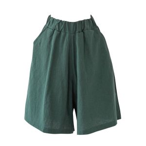 Quần Short Vải Lanh Cotton Mùa Hè Thường Ngày Cỡ Lớn 200 Pound Quần Ống Rộng Cạp Chun Cỡ Lớn Quần Áo Làm Việc Mùa Xuân