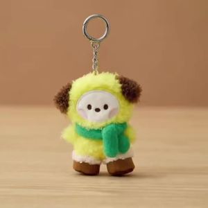 LINE FRIENDS | New 2026 BT21 RJ CHIMMY COOKY SHOOKY MANG KOYA Idol Kawaii Mini Keychain Furball Cartoon Scarf-wearing Doll Figurine Gift