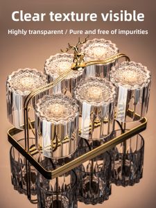 Luxury Crystal Whiskey Glass Set European Style Beer Drinking Glasses High End Home Use Classic Design Crystal Glass Liquor Cups