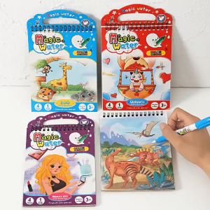 【Lamuse Toys SHOP】Childrens Water Painting  Book  Non-Toxic Kindergarten Repeated Graffiti Album  Educational Toys  Childrens Magic  Water Painting Book  Girls Boys Baby Graffiti Washable Painting  Magic Water Painting Book Coloring Education Toys
