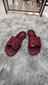 PVC Slippers MASSAGE SLIPPER with Textured Soles in Brown Black and Burgundy