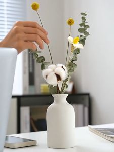 【Local Delivery】White Nordic Ceramic Flower Vase Creative Minimalism Vases Table Decor White Small Fresh Vase