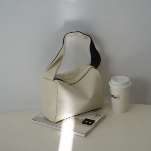 Panlulupan Designer Handbag Top Layer Litchi Grain Leather Black White Ladies Square Fashion Simple Stylish Tote Bag