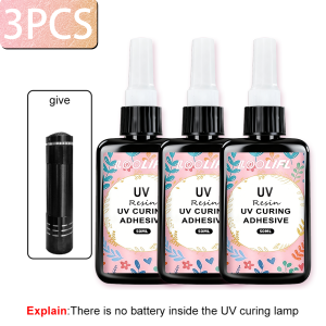 LOOLIFL | LOOLIFL 50G UV Chữa Cháy Dính Keo Shadowless Nhựa Trong Suốt Cao Cho Kính Acrylic Pha Lê Trang Sức Làm Đồ Thủ Công DIY