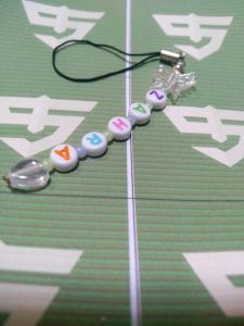 Gantungan Hand phone (Strap phone) custom nama bulat pipih /Bulat putih /Bulat hitam / Bular rainbow/gantungan tab/gantungan laptop