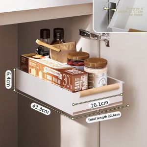 Space-saving Sliding Drawer Narrow Side Pull-out Shelf