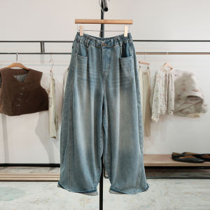 Svanca Womens High Waist Cotton Denim Jeans Autumn New Washed High Density Comfortable Fit Vintage Elastic Waist Versatile