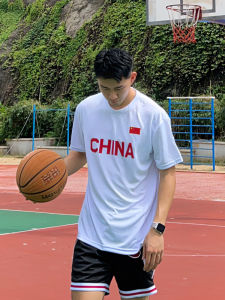 Basketball Sport Short Sleeve T-shirt CHN Quick-Drying Loose Mens Basketball Hu Mingxuan Guo Allen Training Breathable Thin Summer Men