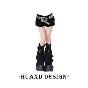 Heavy Duty Low Waist Short Shorts Womens Tight Fit Street Style Diamond Embellished Rivet Leggings Trendy Polyester Fiber