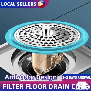 Bathroom Magnetic Floor Drain Cover Stainless Blue Floor Drain With Filter Anti Odor Insect Drainer Strainer