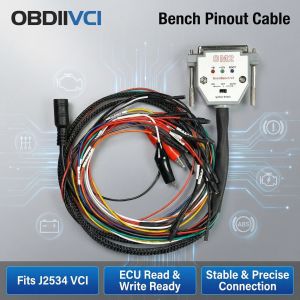 OBDIIVCI SM2 PRO 3LED Switch Bench Cable For J2534 VCI ECU Read Write BATT VCC KLINE CAN-L CAN Stable Connection Cable Adapter