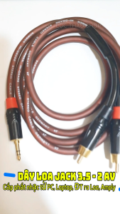 Dây cáp loa Jack 3.5 ra 2 AV Hoa sen lõi đồng cao cấp Dây loa rắc 3.5 ra 2 hoa sen dài 1.5M 3M 5M 8M 10M