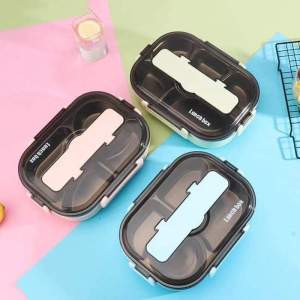 1500 ml lunch box with soup bowl stainless Package box leakproof rectangular lightweight layered lunch box stainless steel for adults