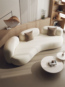 Creative Arc Sofa Small Household Velvet Fabric Furniture for Beauty Salon Clothing Sales Office Rest Area Reception
