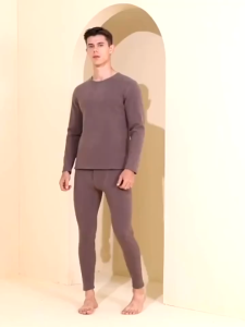 Autumn and winter mens and womens velvet thickened thermal suits bottoming shirts thermal underwear