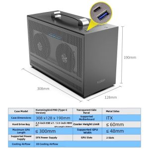 Pccooler | Portable Mini ITX A4-sized White Computer Case