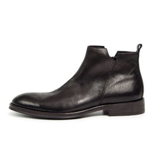 British Style Retro Men’s Zippered Square Toe Casual Boots