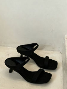 Summer New Elegant Square Toe Leopard Print Slip-on High Heel Sandals