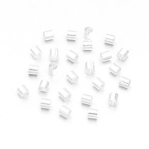 200pcs/lot Short Brass Crimp Tube Beads Metal Crimps Cord End Stopper for DIY Bracelet Necklace Jewelry Making Accessories