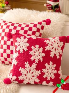 Áo Đệm Ghế Sofa Thêu Mới Trang Trí Giáng Sinh Trang Trí Đệm Phòng Khách Đệm Tròn Không Thể Tùy Chỉnh Hình Vuông PP Cotton