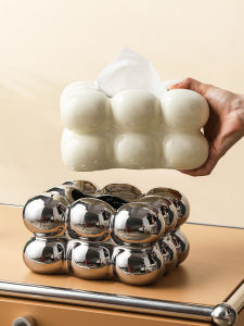 Hộp Đựng Khăn Giấy Bằng Gốm Sứ Phong Cách Cotton Candy Sáng Tạo Dùng Trong Gia Đình Phòng Khách Bàn Ăn Bàn Trà Hộp Đựng Khăn Giấy Màu Kem