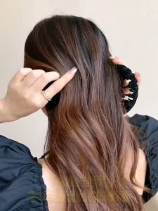 Velvet birds nest hair ring plate hair catch hair clip high ponytail artifact fixed meatball hair accessories