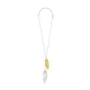 Adjustable Dual Color Laurel Leaf Sweater Necklace