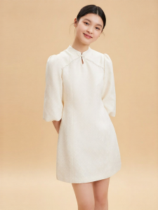 Vero Moda | Elegant Cheongsam Dress Lantern Sleeve Versatile