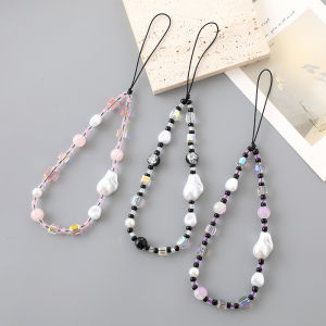 Alien Pearl Beaded Mobile Phone Strap Elegant and Durable Phone Chain