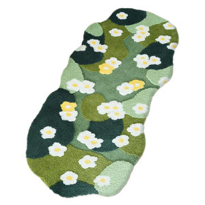 【New Arrival】Three-Dimensional Carpet Soft Room Decorative Floor Mat Nordic 3D Lawn Moss Rugs Carpet Green Forest Irregular Floor Mat
