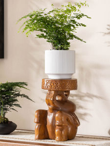 Creative Indoor Living Room Desktop Flower Stand Multi-succulent Plant Shelf Balcony Flower Pot Holder Real Wood Elephant Decorative Piece