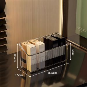 Acrylic Makeup Sponge Storage Box Dustproof Cosmetics Cotton Swab Organizer Holder Square Desktop Storage Bin for Dormitory