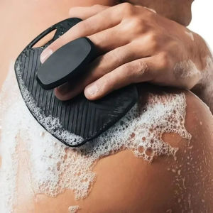 Bàn Chải Tắm Silicon Mềm Chăm Sóc Da Tẩy Tế Bào Chết Cho Trẻ Em Và Người Lớn - Dụng Cụ Massage Đầu Gội Đầu Khi Tắm 9cmx12cm
