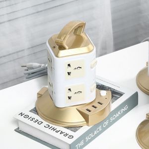 【Hot Sale】3 Meter Wire Space Saving Universal Tower Extension Socket Plug Dual USB Port 2/3/5 Tiers/Soket