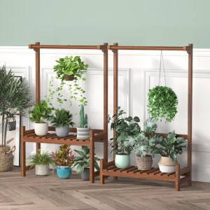 Anti-Corrosion Solid Wood Flower Rack Balcony Single Chlorophytum Green Dill Plant Jardiniere Floor-Type Multilayer Simplicity Storage Rack