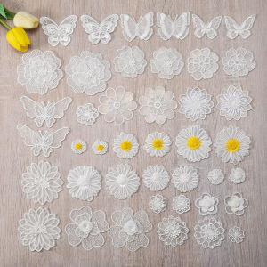 Lớn Trắng Ren Miếng Dán Trang Trí Tự Dính Cho Quần Áo Sửa Chữa Rách Lỗ Tôn Dáng Diy Phụ Kiện May Vá