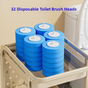 Disposable Toilet Brush Set No Dead Angles Household 2024 New Model Wall Mounted Toilet Cleaning Tool Base Brush