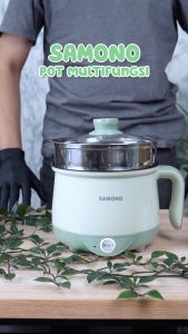 SAMONO Panci Listrik 15 Liter Fry Pan Teflon Keramik Kukusan Stainless Serbaguna Low Watt Garansi 1 Tahun - SW-DG01P