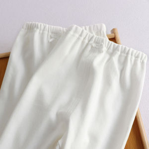 Price for 2 Pieces! White Childrens Underwear Suit Pure Cotton for Boys and Girls Spring and Autumn Home Underwear Long Johns