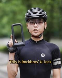 ROCKBROS Bike Lock Anti-theft Silicone U-lock Anti-hydraulic shear anti-theft lock motorcycle electric vehicle U-shaped bicycle lock