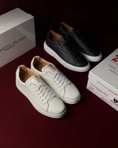 Giày Sneaker Nam Bằng Da Thật Màu Trắng - Alessandro - Sản Xuất Chính Hãng Tại Italy_Alex-15