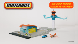Matchbox Toy Car Playset Takeoff Adventure Airport Set with Die-Cast Audi in 1:64 Scale Plastic Plane Take-Off & Landing Feature & Storage