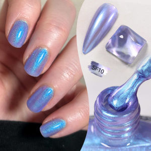 LILYCUTE 7ml 12 Colors Glitter Nail Polish Colorful Bright Shining Pearl Effect Nail Art DIY Decoration No Need of Lamp to Cure