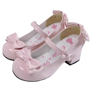 Giày Cao Gót Lolita Bằng Da Nguyên Chất Giày Đế Trung Cổ Điển Cho Tiệc Trà Giày Bệt Mũi Tròn Thời Trang Cho Nữ